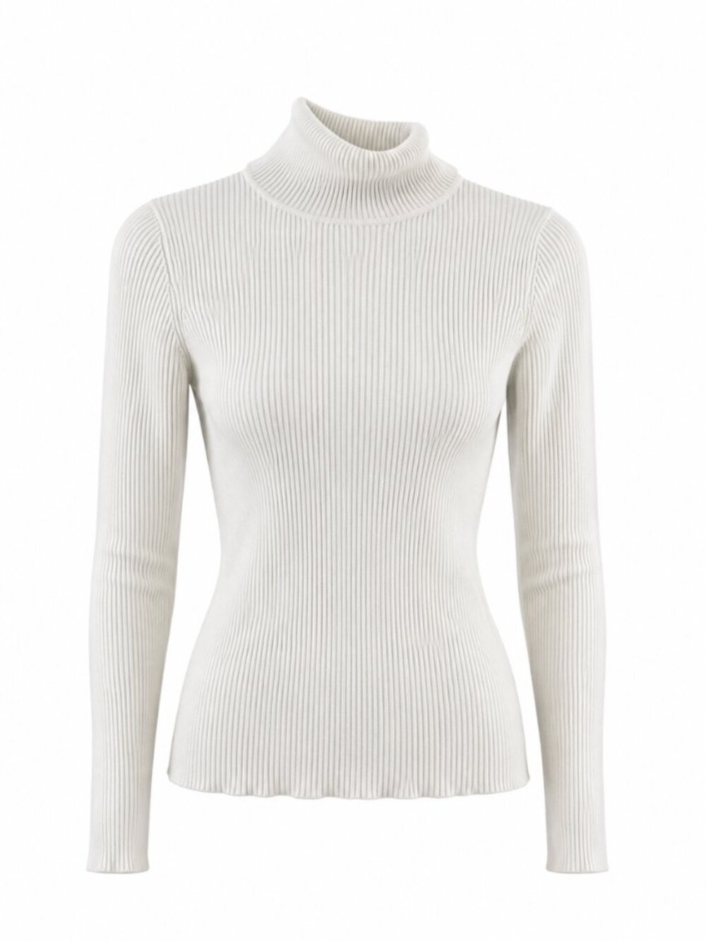 🌷 2/15 Ambiance Apparel Cream Ribbed Turtleneck Sweater Size L